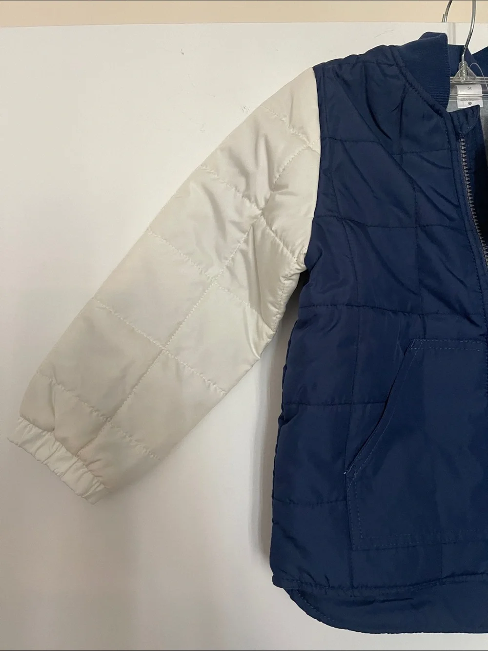 Carter's Navy Blue and Cream Puffer Jacket for Kids